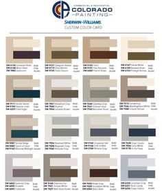 the color scheme for colorado's newest paint colors, including brown, white and blue