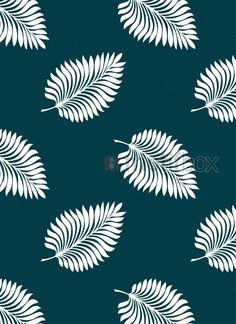 a white leaf pattern on a dark blue background for wallpaper or fabric, in the style of art nouveauism