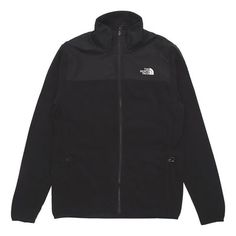 THE NORTH FACE Fleece Jacket 'Black' NF0A49AE-JK3 Black Fleece Jacket With Pockets For Outdoor, Black Outdoor Fleece Jacket With Pockets, Black Fleece Track Jacket For Outdoor, Techwear Fleece Outerwear For Outdoor Activities, Black Techwear Fleece Jacket With Fleece Lining, Casual Black Fleece Jacket For Outdoor Activities, Black Long Sleeve Outerwear For Hiking, Black Windbreaker With Fleece Lining For Hiking, Black Windproof Fleece Jacket For Outdoor Activities