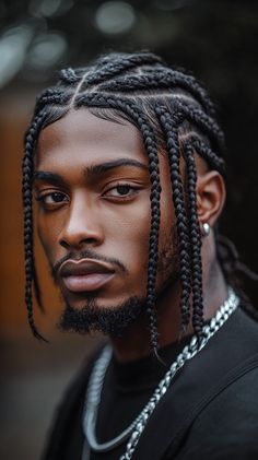 Explore 29 Diverse and Creative Black Men Cornrows Styles for All Events and Personalities Black Men Straight Hair, Alt Guys, Mens Dreadlock Styles