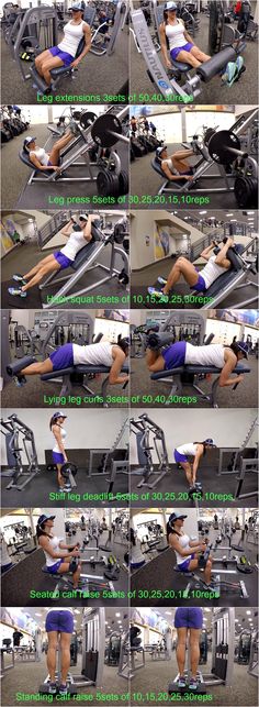 a series of photos showing how to do bench press