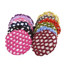 PRICES MAY VARY. Size: about 10cm in diameter; Color: Assorted Color (Send by Random) Material: cloth rope, elastic band; Handmade crocheted, lattice style, durable, light weight, comfortable, reusable Ideal for women girls to show different style every day, rest assure that the hair bun will stay put while performing Practical accessory for ladies,can keep your hair neat and tidy, lightweight and comfortable These hair bun nets perfect for ballerina, dancer, waitress, gymnast, bride, performanc Dance Bun, Hair Bun Cover, Crochet Snood, Hair Snood, Hair Bands For Ladies, Braid Clips, Beautiful Buns, Hair Nets, Hair Net