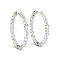 Indulge in luxury with our Diamond Hoop Earrings. Brilliantly pave set inside-out, these earrings will add a touch of glamour to any outfit. With a generous 4.0 carat weight, these diamonds will catch the light and dazzle all day long. Upgrade your style with these stunning earrings. Diamond Anniversary Rings, Diamond Hoop Earrings, Snap Back, Best Diamond, Stunning Earrings, Diamond Studs, Pave Diamonds, White Gold Diamonds, Or Rose