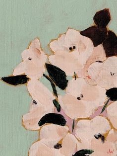 a painting of white flowers in a vase