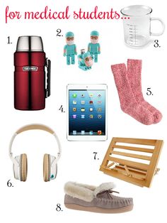 the contents of a medical student's christmas gift guide