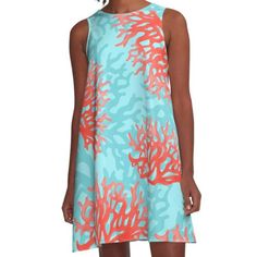 Loose-fit, mid-length sleeveless dress with silky handfeel. Printed on both sides. Machine washable. Size range XS-2XL. fun coral pattern Casual Coral Dress For Vacation, Coral Summer Vacation Dresses, Casual Coral Summer Dress, Coral Pattern, Dress For Sale, Both Sides, Mid Length, Dresses For Sale, A Line Dress