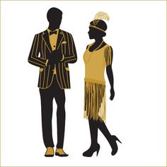 Gatsby Silhouette, 1920s Silhouette, 1920s Character Design, Gatsby Man, Roaring 20s Birthday, Gatsby Party Outfit, Decades Party, Roaring 20, 1920s Fashion Women