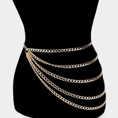 Size : 8.5" H, 28" + 17.5" L Body Chain Outfit, Tattoo Designs Women, Belts Aesthetic, Gold Waist Chain, Chain Outfit, Bead Belt, Hip Chain, Belt Ideas, Mother Gothel