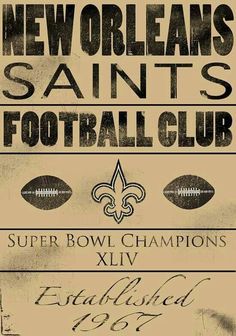 the new orleans saints football club poster