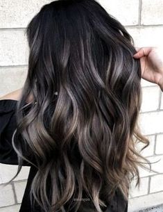 Charcoal Hair, Ash Blonde Hair Colour, Ash Blonde Hair, Brown Hair With Highlights, Dark Brown Hair