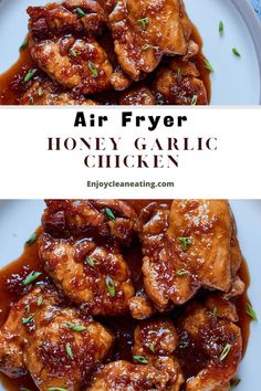 Honey Garlic Chicken Air Fryer Honey Garlic Chicken, Chicken Thighs Air Fryer, Air Fryer Recipes Chicken Thighs, Garlic Chicken Thighs, Honey Garlic Chicken Thighs, Chicken Tenderloin Recipes, Air Fried Food, Air Fryer Oven Recipes, Air Fryer Recipes Chicken