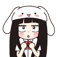 A Drawing, Matching Icons, Follow For More, Black Hair, Hello Kitty, Kitty, Hair, Anime, White