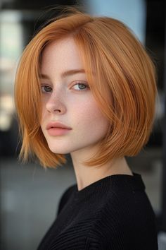 22 Stunning Strawberry Blonde Haircut Ideas That'll Make Heads Turn Redhead Bob, Copper Short Hair, Jahodová Blond, Copper Bob Hair, Copper Bob, Hair Colour For Green Eyes, Polish Girl, Red Hair Woman, Blonde Haircuts