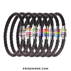 ✨ NEW pride colors available, in our Leather Rope Magnetic Bracelets! 🌎 Free & Discreet Worldwide Shipping 🌏⁠ 👉 Tap to shop⁠ ⁠ 😍 Let us know which one represents you!⁠ /// New Colors Available: Aromantic (& Aro-spec) Genderqueer Non-binary Pansexual /// More Colors Available: Asexual (& Ace-spec) Bisexual/romantic Lesbian Rainbow Transgender /// ⁠ 🌈 All of these & more inclusive pride bracelets available at PrideMode.com Lgbtq Flag, Pride Bracelet, Asexual Pride, Magnetic Bracelet, Please Stop