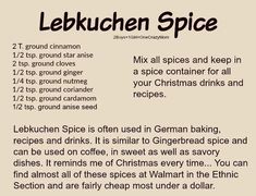 the recipe for leukchen spice