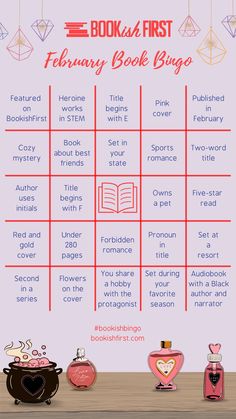 the bookish first february book bingo game