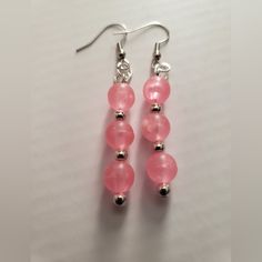 Jill Bead Earring Adjustable Pink Earrings With Large Beads, Pink Large Bead Dangle Earrings, Pink Dangle Earrings With Large Beads, Nickel-free Pink Beaded Earrings, Colorful Round Bead Earrings For Everyday, Colorful Round Beads Earrings For Everyday, Colorful Beaded Earrings For Everyday, Everyday Colorful Round Beads Earrings, Casual Dangling Beads Jewelry As Gift