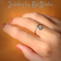 Heart Charm Ring Love ring heart ring handmade by Katstudio Charm Ring, Ring Heart, Charm Rings, Love Ring, 925 Jewelry, Handmade Sterling Silver, Stackable Rings, Ring Handmade, Heart Charm