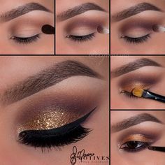 Holiday inspired makeup look | elymarino's photo on Instagram Brown Smokey Eye Tutorial, Smokey Eyes Tutorial, Make Up Mata, Prom Eye Makeup, Smokey Eye Tutorial, Sugar Skull Makeup, Smokey Eye For Brown Eyes