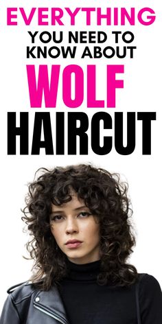 Image of woman with curly wolf haircut. Med Length Wolf Cut Hair, Shaggy Wolfcut Curly Hair, Shoulder Length Edgy Haircut, Shoulder Length Hair Wolfcut, Long Curly Hair With Bangs And Layers, Shaggy Wolfcut Medium Hair, Wolf Cut Hair Medium Length, Wolf Cut Hair Curly, Curly Wolf Cut With Bangs