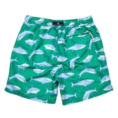 In our Reef Shark men's swim short, you'll be looking sharper than Jaws himself. The print will add a splash of color to your vacation wardrobe, while the design features useful pockets for all your beach essentials. Plus, the adjustable waistline and mesh lining will keep you comfy all day.   Inseam length (inches): Size S = 5.5, Size M = 6, Size L = 6.5, Size XL = 7  Side pockets and back zip pocket  Mesh lining  Matching print in Boys and Baby Styles Mommy And Me Swimwear, Trendy Swim, Shark Man, Reef Shark, Shark Swimming, Vacation Wardrobe, Swim Short, Mens Swim Shorts, Baby List