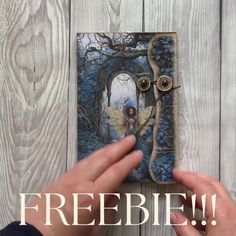 someone is holding up a card with an owl on it and the words freebie