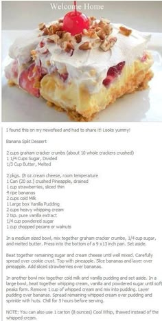 the recipe for this dessert is very easy to make