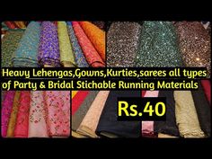 Rs.40 Onwards Heavy Lehengas/Gown/Croptop/FloorLengthAnarkali/Sarees/Kurties All Stichable Materials - YouTube Gate, Elephant, Crop Tops