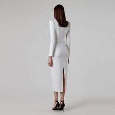 Long Sleeve Bandage Dress, Body Hugging Dress, Bandage Midi Dress, Bandage Dress Bodycon, Bodycon Skirt, Blue White And Black, Long Sleeve Midi, Dress Elegant, Long Gown