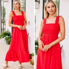 fb-feed Romantic Walk, Smocked Maxi Dress, Walk On The Beach, Smocked Top, Easy To Love, Beach Walk, A Romantic, Walk On, Square Neckline