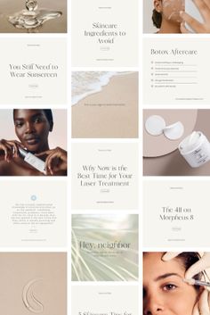 many different types of skin care products are shown in this collage with the words, why now is the best time for your last treatment?