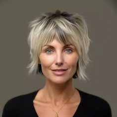 Short Hairstyles For Thick Coarse Hair, Short Shag Haircuts, Change Hair, Hairstyles For Women Over 50, Edgy Short Hair