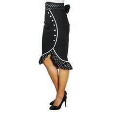 Rockabilly Polka Dot Wiggle Skirt in Black-Skirts-Glitz Glam and Rebellion GGR Pinup, Retro, and Rockabilly Fashions Pinup Outfits, Pinup Skirt, Pinup Poses, Polka Dot Pencil Skirt, Skirt Inspiration, Clothing Crafts, Clothes Wishlist, Pin Up Outfits, Diy Things