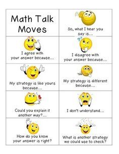 a sheet with different expressions on it that say,'math talk moves'and'i don't know what to do '