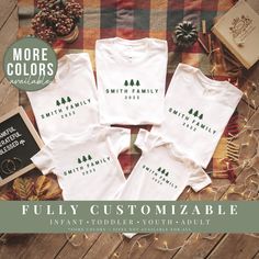 YOUTH - TODDLER - INFANT ITEMS https://www.etsy.com/listing/906803341 Merry Christmas! Make amazing memories with your family this year with these elegant vintage family Christmas shirts for the whole crew. >> Please enter personalization EXACTLY as you want << Smith family 2022 - OR - Smith family 2022 ** We will make all shirts exactly as requested in the personalization box. Please message with any questions! :: S I Z I N G ::  > All products are unisex sizes > Please check size chart to ensure proper fit. I am not able to exchange due to sizing issues, unless the item does not match the size chart. --------------------------------------------- :: Short Sleeve SHIRTS (Adult and Youth) :: Bella + Canvas Shirts are 100% cotton and they feel as good as they look. They are made from super s Family Matching Christmas Cotton T-shirt, Customizable Cotton Christmas T-shirt, Customizable Short Sleeve Christmas Tops, Family Matching Cotton T-shirt For Holidays, Customizable White Christmas Tops, Casual Customizable Christmas Tops, Christmas Cotton Tops With Custom Print, Casual Christmas Tops With Customizable Details, Customizable Cotton Tops For Winter