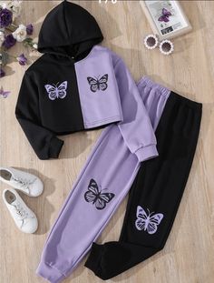 Shein Kids, Stylish Hoodies, Shein Outfits, Hoodie And Sweatpants, Tween Outfits, Simple Trendy Outfits