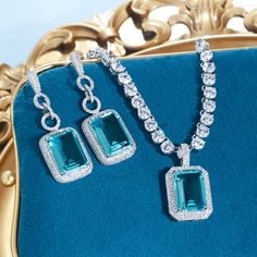 This crystal necklace and earring set is perfect for adding a touch of glamour and sophistication to any outfit.
– This bridal a plus cubic zirconia gemstone necklace set is perfect for adding elegance to any bridal ensemble.– Made with high-quality materials, this set includes a stunning necklace and matching earrings for a complete look.– Perfect for pageant, bridal, bridesmaid, prom, quinceañera or special occasion.– Elevate your style and make a statement with this exquisite jewelry set. Butterfly Necklace Gold, Inlaid Jewelry, Dress Fairy, Diamond Choker Necklace, Earrings Chain, Diamond Choker, Luxury Earrings, Prom Jewelry, Geometric Diamond