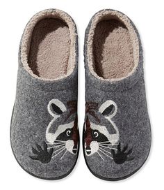 Women's Daybreak Scuffs, Motif Playful Winter Slip-on Slippers, Cute Winter Slippers With Plush Lining, Cozy Non-slip Winter Slippers, Playful Slip-on Winter Slippers, Playful Non-slip Winter Slippers, Ll Bean Shoes, Wool Clogs, Nature Motifs, Fleece Socks