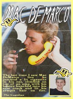 Max Demarco Poster, Mac Demarco Poster Prints, Mac Demarco Wallpaper Laptop, Spotify Poster Design, Room Posters Mac Demarco, Poster Prints Mac Demarco, Mac Demarco Aesthetic, Music Poster Mac Demarco, Mac Demarco Wallpaper