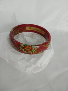 Vintage Valdrome Red Bangle Bracelet Red Bangles, Bangle Bracelet, Bangle Bracelets, Wedding Gifts, Beauty Book, Jewelry Bracelets