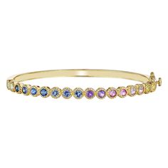 Penny Preville All Round Rainbow Bangle Primary Color, Aquamarine, Primary Colors, Penny, Jewelry Accessories, Sapphire, Amethyst, Bangles, Yellow Gold