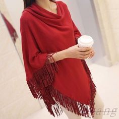 Women Poncho Knitted Outwear Cardigan Cloak Coat Batwing Tassel Sweater Tops Material: 30%wool+70%knitting  Size: one size fits most (weight under 78 kg)  Length: 85 cm/33.46" Color: grey, black, wine red, yellow  SKU: 204-256 TY Women Poncho Knitted Outwear Cardigan Cloak Coat Batwing Tassel Sweater Tops Material: 30%wool+70%knitting  Size: one size fits most (weight under 78 kg)  Length: 85 cm/33.46" Color: grey, black, wine red, yellow  SKU: 204-256 TY On Feb 1, 2024 at 04:12:27 PST, seller a Cloak Coat, Womens Poncho, Shawl Sweater, Ladies Poncho, Leggings Hoodie, Fringe Sweater, Cape Coat, Winter Trends, Knitted Poncho