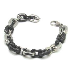 Excellent Quality.Made Of Surgical Steel. Will Not Tarnish Or Change Your Skin Colors. *Condition: Brand New *Gift Box Included With Purchase **Approx. Size: 9" Long **Approx. Width: 11mm **Approx. Weight: 49.4 Grams Modern Black Chain Link Jewelry, Modern Black Metal Chain Bracelet, Black Metal Chain Bracelet With Stainless Steel Clasp, Black Link Chain Bracelet Modern Style, Black Link Chain Jewelry, Modern Black Chain Bracelets, Modern Black Link Chain Bracelet, Black Metal Bracelet With Box Chain, Black Link Bracelets In Stainless Steel