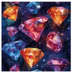 many different colored diamonds in the sky