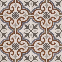 an artistic tile design with various colors and shapes