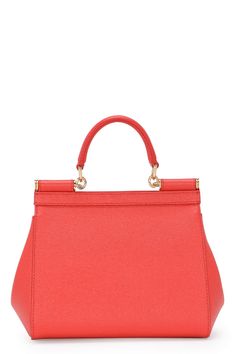 Dolce & Gabbana medium sicily bag in coral. External composition: 100% Calfskin; Internal composition: 90% Cotton 10% Calfskin Inner Zipper pocket, cell phone holder; Top handle, adjustable/detachable strap H18.5 x W20 x D10 cm Fits Iphone 15 Pro Max Made in IT Red Leather Handbags, Coral Red, Dolce E Gabbana, Leather Cap, Black Crossbody, Dolce & Gabbana, Sicily, Leather Tote Bag, Flip Flop