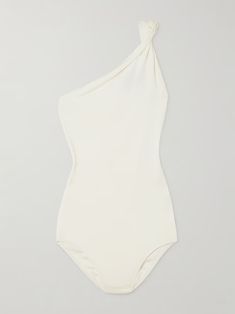 TOVE Lior twisted one-shoulder stretch-jersey bodysuit | NET-A-PORTER Chic White Second-skin Swimwear, Elegant White Second-skin Bodysuit, White Elegant Bodysuit With Minimal Stretch, Elegant White Bodysuit With Minimal Stretch, White Fitted One-shoulder Bodysuit, Chic White One-shoulder Bodysuit, Chic White Second-skin Bodysuit, Porter Bag, Summer Style Guide