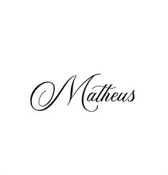 the word mathieus written in cursive writing