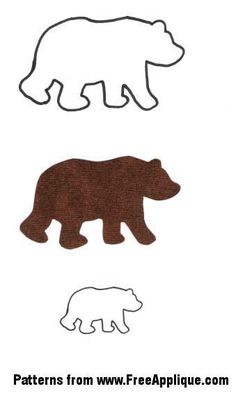 two bears and one bear are shown in three different shapes, including the outlines for each