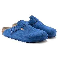 Boston Suede Leather Birkenstock Styles, Ultra Blue, Boston Clog, Fresh Shoes, Birkenstock Boston, Birkenstock Boston Clog, Slides Shoes, Beach Shoes, Dream Shoes